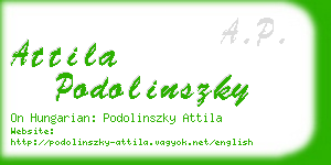 attila podolinszky business card